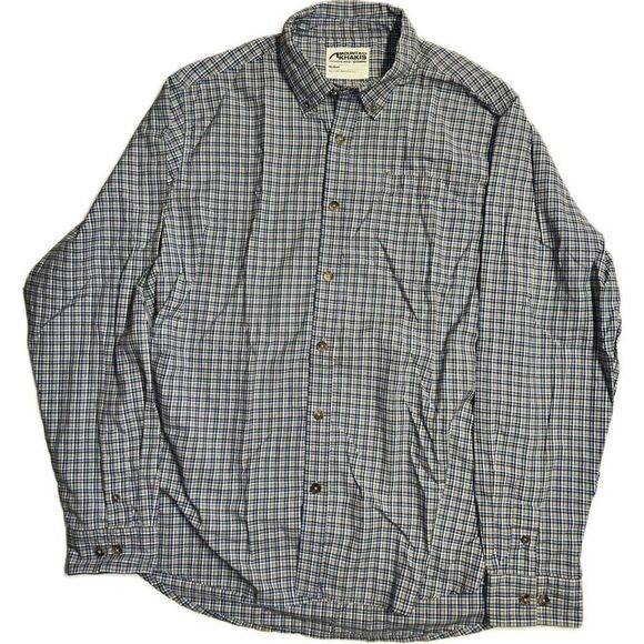 Mountain Khakis Men’s Size M Jackson Hole Wyoming‎ Blue Checkered Dress Shirt - Picture 1 of 6